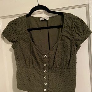 Hollister Olive green crop top